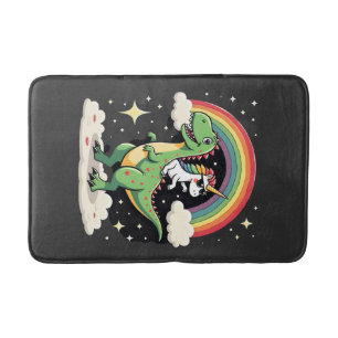 Regenboog Eenhoorn Ridding T rex - Dinosaur Boys M Badmat