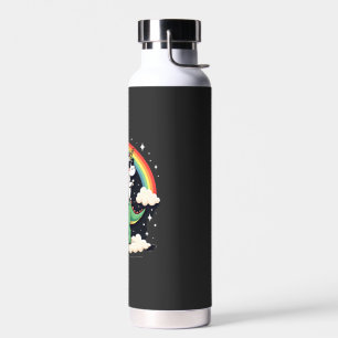 Regenboog Eenhoorn rijdt op T rex - Dinosaur Boys Waterfles