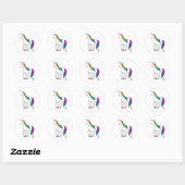 REGENBOOG EENHOORN RONDE STICKER (Vel)