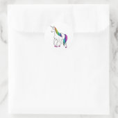 REGENBOOG EENHOORN RONDE STICKER (Tas)