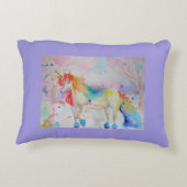 Regenboog Eenhoorn Roze Meisjes Nursery Liefde Kus Accent Kussen (Achterkant)
