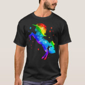 Regenboog Eenhoorn Sterren Galaxy Style Space T-shirt (Voorkant)