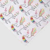 Regenboog Eenhoorn Verjaardag Aangepaste Naam Tissuepapier (Detail)