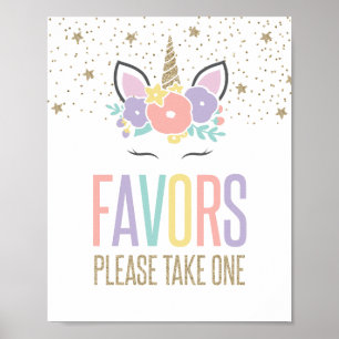 Regenboog Eenhoorn Verjaardagsfeest Favorieten Bor Poster