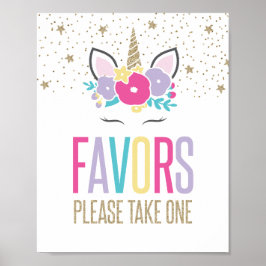 Regenboog Eenhoorn Verjaardagsfeest Favorieten Bor Poster