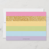  regenboog eenhoorn verjaardagsfeestje meisje foto kaart (Achterkant)