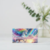 Regenboog Eenhoorn Visitekaartje (Staand voorkant)