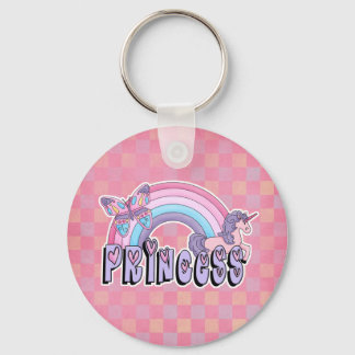 Regenboog Eenhoorn Vlinder Prinses Design Sleutelhanger
