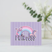 Regenboog Eenhoorn Vlinder Prinses Ontwerp Briefkaart (Staand voorkant)