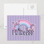 Regenboog Eenhoorn Vlinder Prinses Ontwerp Briefkaart (Voorkant / Achterkant)
