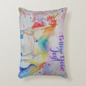 Regenboog Eenhoorn Watercolor Kussen (Voorkant(Verticaal))