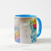 Regenboog Eenhoorn Waterverf Kerstschildering Mok (Voorkant rechts)