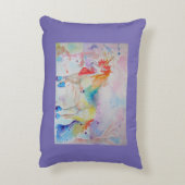 Regenboog Eenhoorn Waterverf Paarse Liefde Kussen (Achterkant (Verticaal))