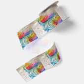 Regenboog Eenhoorn Waterverf Schildering Satijnen Lint (Achterkant)