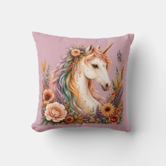 Regenboog Eenhoorn Waterverf Zachte Blush Kussen