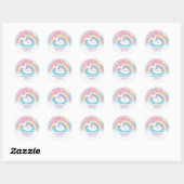 Regenboog Eenhoorn Zwembad Floatie Verjaardagsfees Ronde Sticker (Vel)