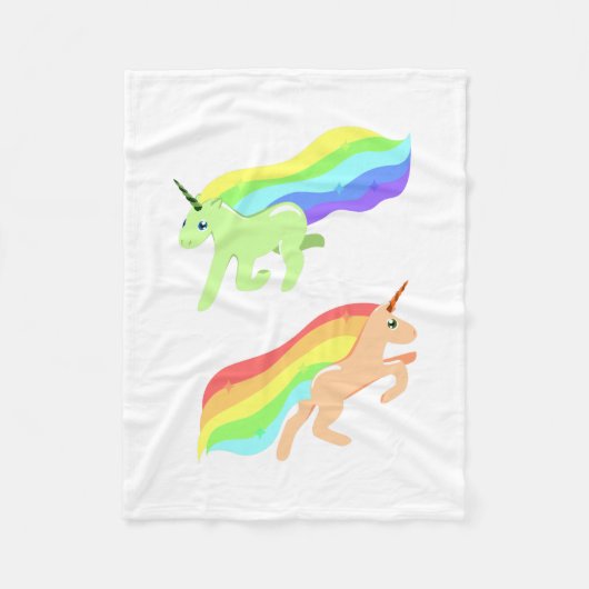 Regenboog Eenhoorns Fleece Deken (Voorkant)