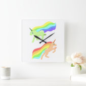 Regenboog Eenhoorns Vierkante Klok (Huis)
