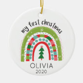 Regenboog Eerste Kerst Ornament (Voorkant)
