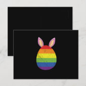 Regenboog Ei Konijn Oren Cute Paasfeest Gay Pride  Uitnodiging Briefkaart (Voorkant / Achterkant)