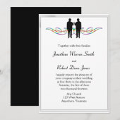 Regenboog Elegantie Gay Groom bruiloft uitnodiging (Voorkant / Achterkant)