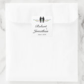 Regenboog Elegantie Groom Huwelijksenvelop Seal Vierkante Sticker (Tas)