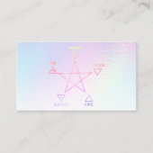 Regenboog Elementen Pentagram Psychische Zaken Visitekaartje (Voorkant)
