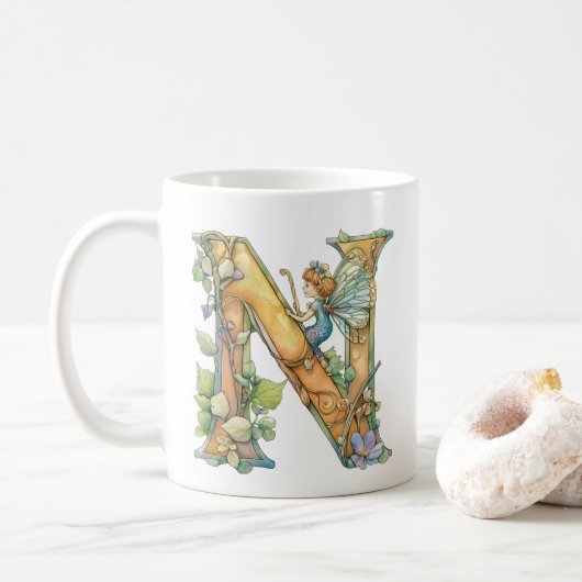 Regenboog Elf Beginletter 'N' Koffiemok (Met donut)