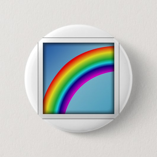 Regenboog - Emoji Ronde Button 5,7 Cm (Voorkant)