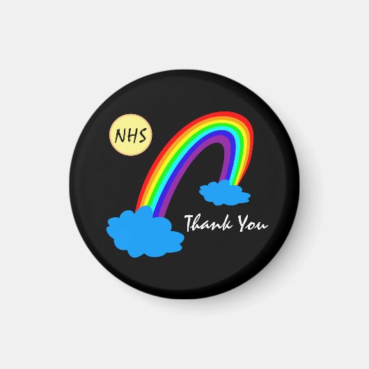 Regenboog en bedankt "NHS" /clouds UK Magneet (Voorkant)