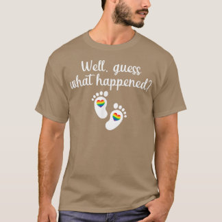 Regenboog en bekendmaking Baby van de stad Moms en T-shirt