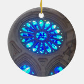 Regenboog en blauw Glas in lood Keramisch Ornament (Achterkant)