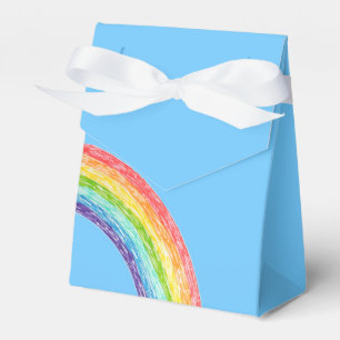 Regenboog en blauwe lucht bedankdoosjes