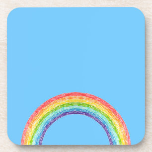 Regenboog en blauwe lucht bier onderzetter