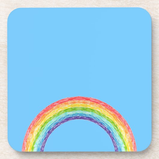 Regenboog en blauwe lucht bier onderzetter (Voorkant)