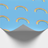 Regenboog en blauwe lucht cadeaupapier (Hoek)
