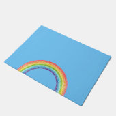 Regenboog en blauwe lucht deurmat (Schuin)