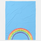 Regenboog en blauwe lucht fleece deken (Voorkant)