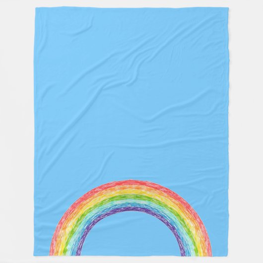 Regenboog en blauwe lucht fleece deken (Voorkant)