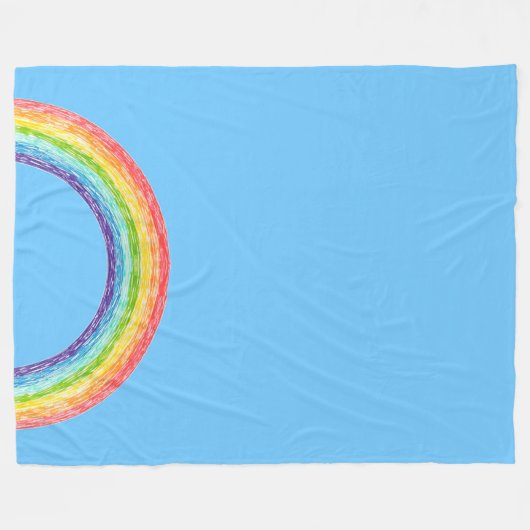 Regenboog en blauwe lucht fleece deken (Voorkant (Horizontaal))