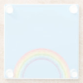 Regenboog en blauwe lucht glazen onderzetter (Achterkant)