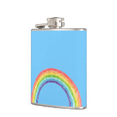 Regenboog en blauwe lucht heupfles (Links)