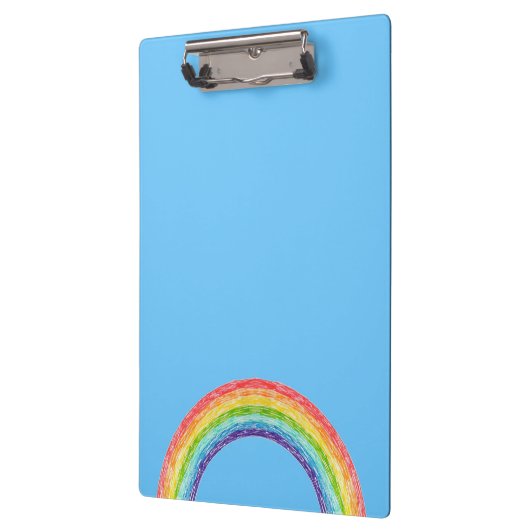 Regenboog en blauwe lucht klembord (Links)