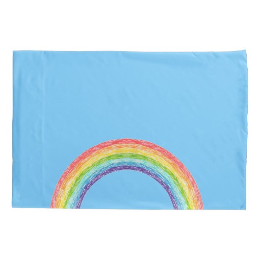 Regenboog en blauwe lucht kussensloop (Achterkant)