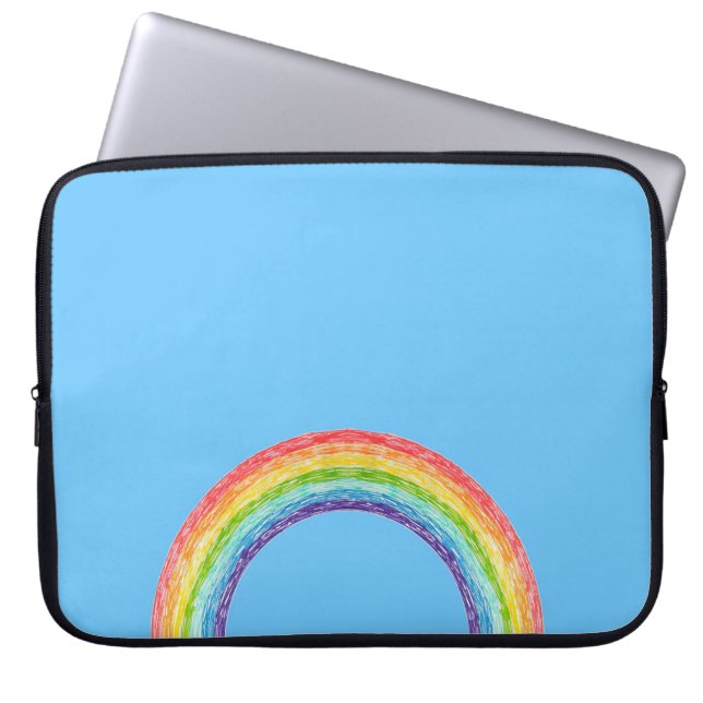 Regenboog en blauwe lucht laptop sleeve (Voorkant)