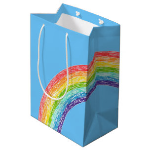 Regenboog en blauwe lucht medium cadeauzakje