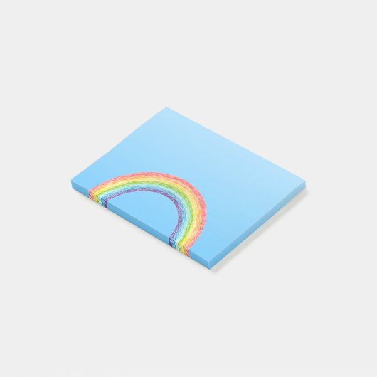 Regenboog en blauwe lucht post-it® notes (Schuin)