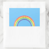 Regenboog en blauwe lucht rechthoekige sticker (Tas)