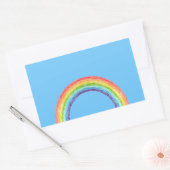 Regenboog en blauwe lucht rechthoekige sticker (Envelop)
