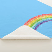 Regenboog en blauwe lucht sherpa deken (3/4)